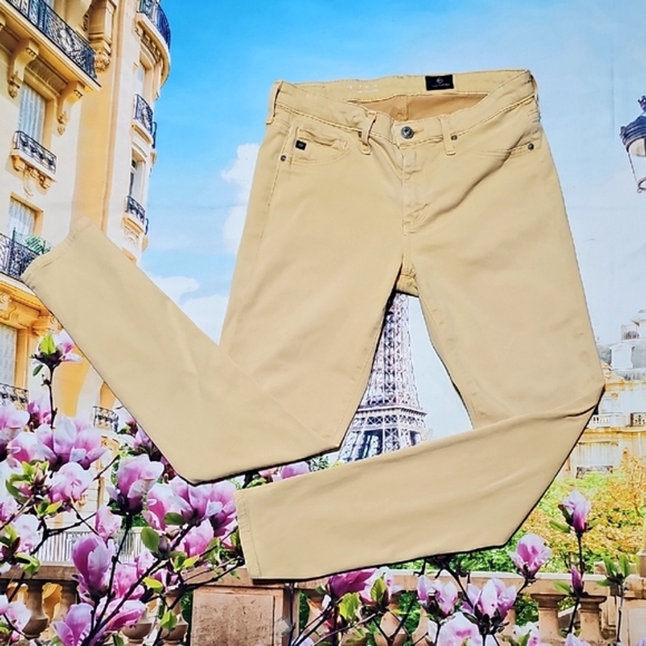 AG Adriano Goldschmied Yellow Super Skinny Ankle Jeans Size 26 - Picture 2 of 6